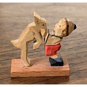 Vintage Erzgebirge W & K Germany Boy With A Goat Hand Carved Miniature